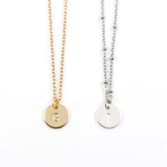 Kettinkje met letter zilver of goud stainless steel - initialen ketting