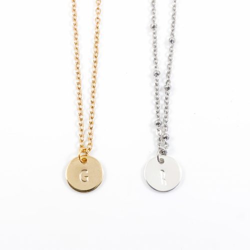 Kettinkje met letter zilver of goud stainless steel - initialen ketting