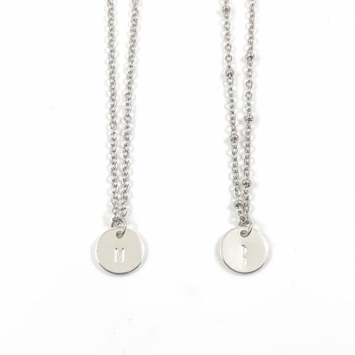 Kettinkje met letter zilver stainless steel - initiaal letter ketting