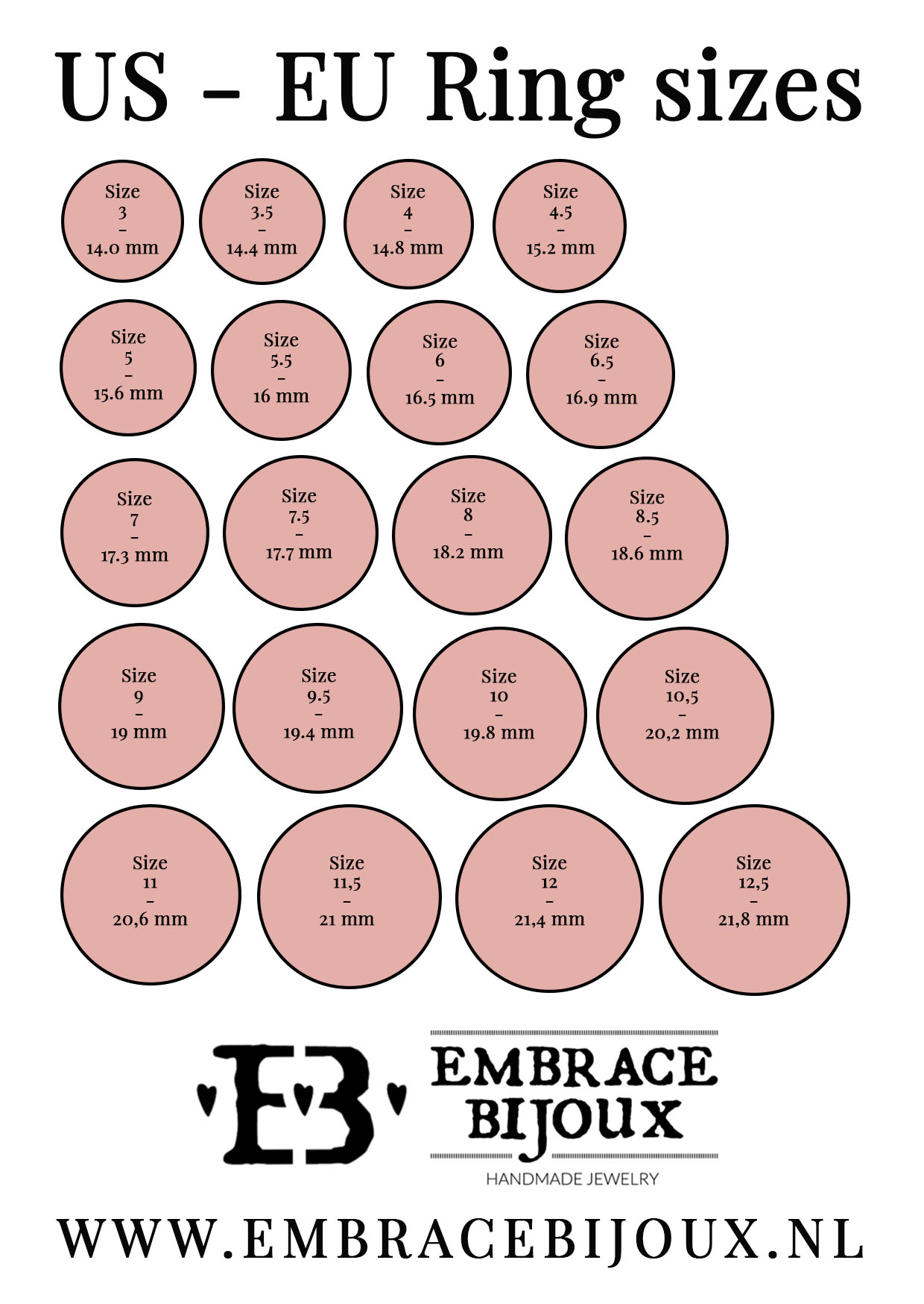 US vs EU ringsizes ringmaten ringmaat opmeten