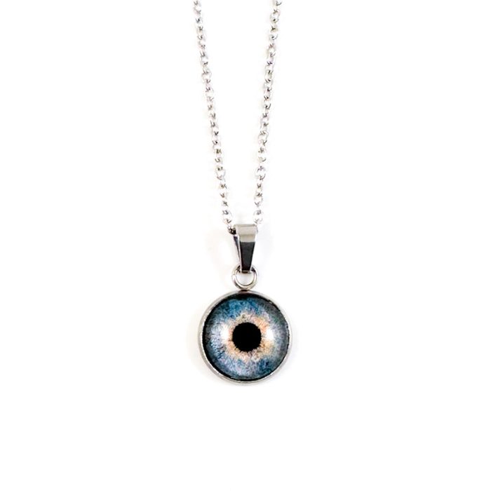 Ketting met iris foto - kettinkje met foto oog - zilver of goud stainless steel