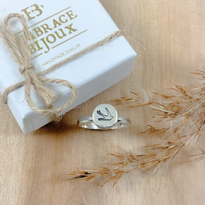 Zilveren ring 'free spirit' - ring met zwaluw vogel 925 zilver