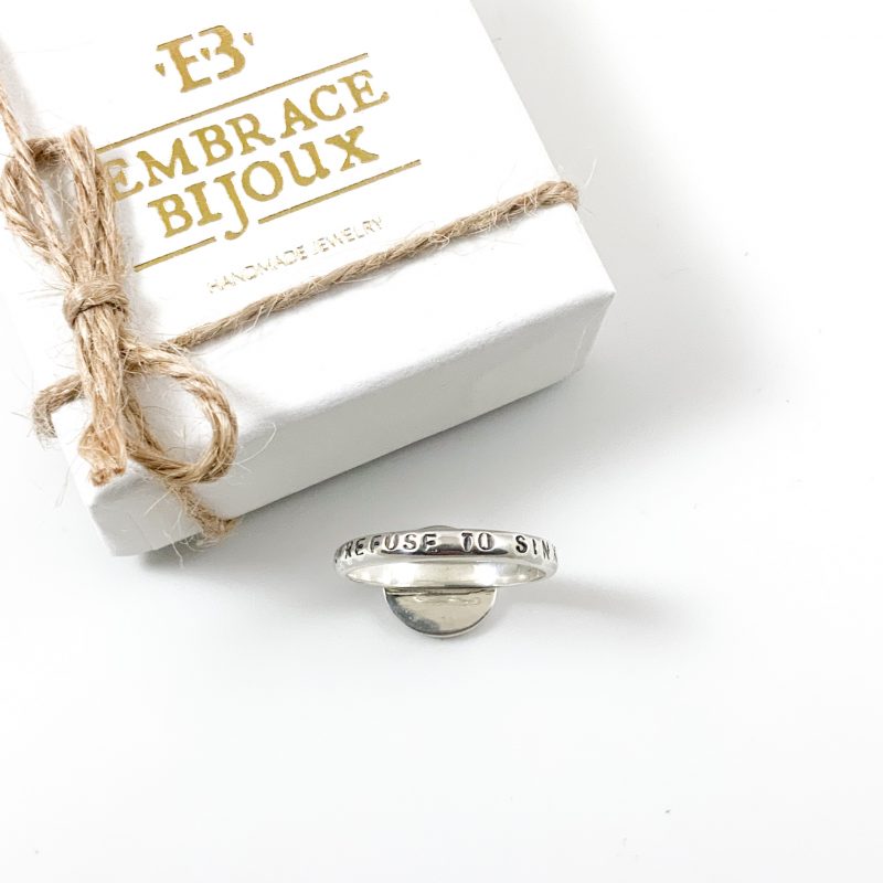 Zilveren ring met anker I refuse to sink anchor ring - 925 zilver