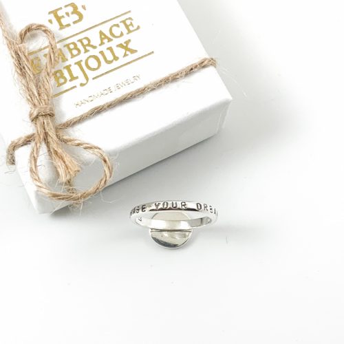 Zilveren ring met dromenvanger - chase your dreams - dreamcatcher ring