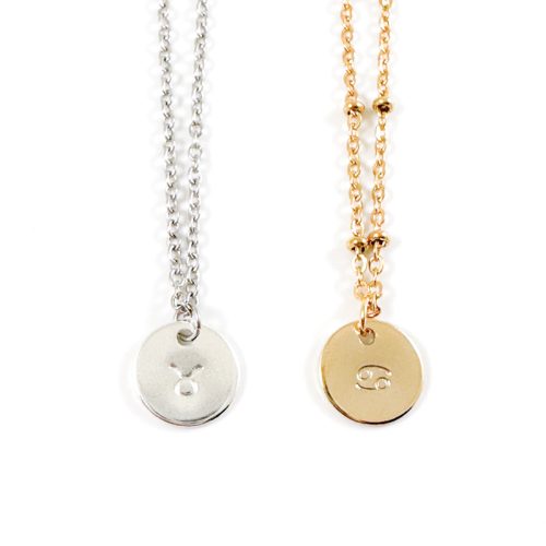 Ketting met sterrenbeeld zilver of goud stainless steel