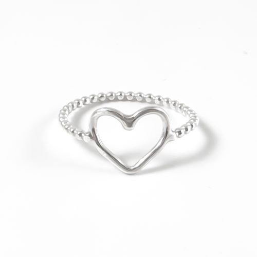 Zilveren ring met hartje - ring hart zilver