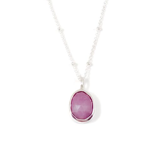 Ketting roze toermalijn edelsteen 925 zilver