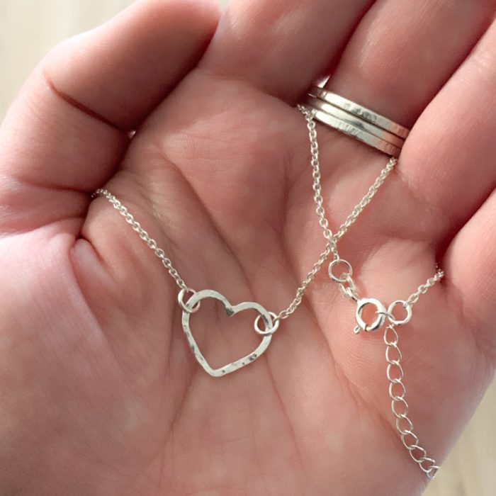 Ketting met hartje zilver - kettinkje met hart 925 zilver