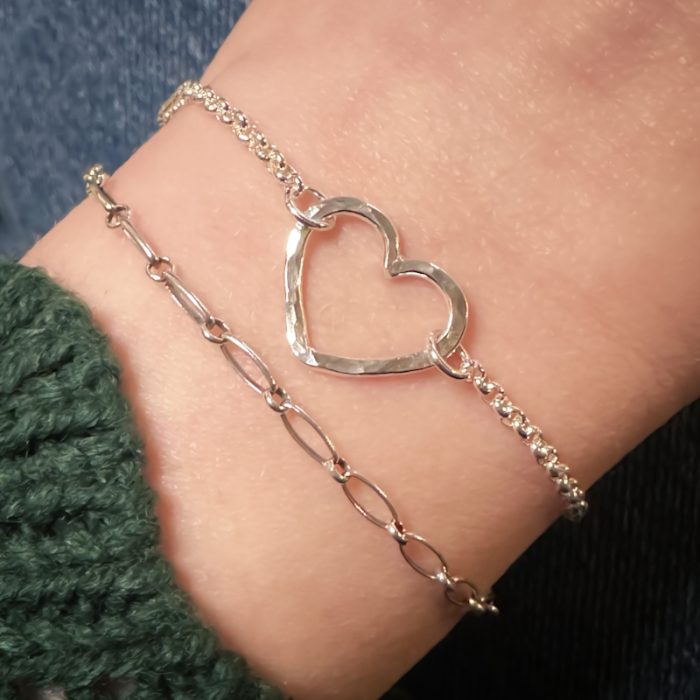 Zilveren armband met hartje - armband met hartje 925 zilver