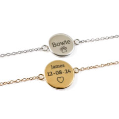 Armbandje met plukje haar - gravure achterkant - herrinering sieraad huisdier