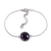 Armbandje amethist edelsteen zilver stainless steel