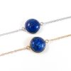 Armbandje lapis lazuli edelsteen rond – zilver of goud stainless steel