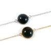 Armbandje zwarte onyx edelsteen rond – zilver of goud stainless steel