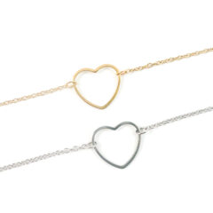 Armband met hartje zilver of goud stainless steel