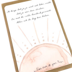 Wenskaart met gedicht Beterschap