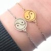 yin yang armbandje zilver of goud stainless steel - armband symbool balans