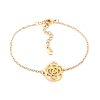 Armband met roos goud stainless steel - amband roosje goud