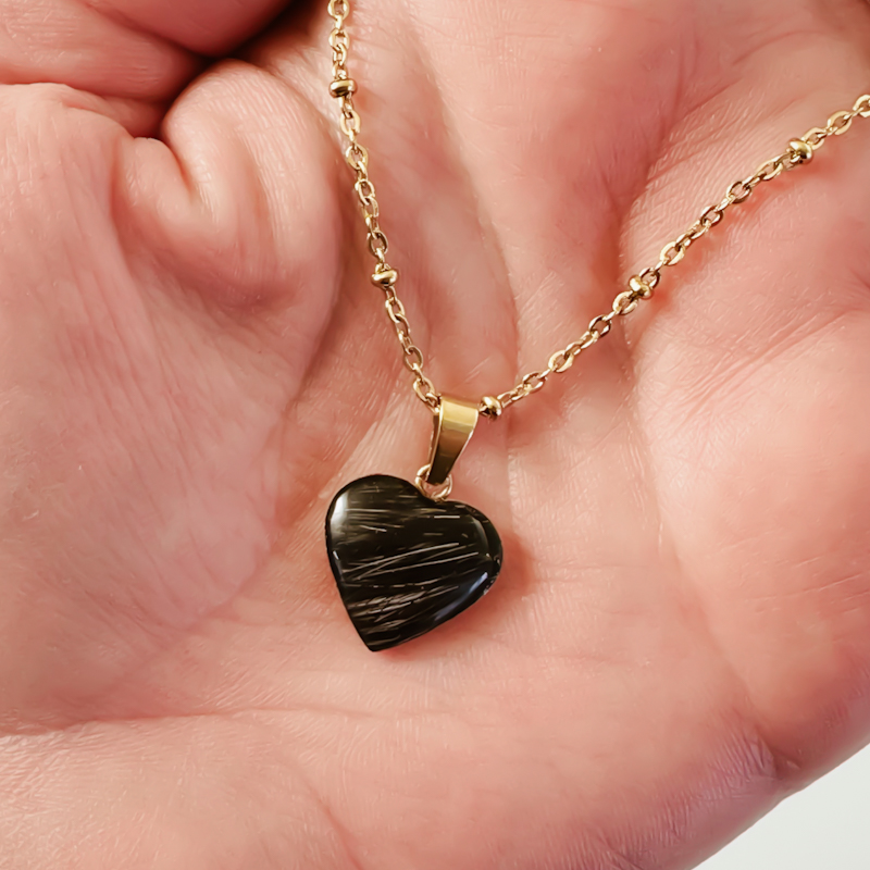 Herinnering sieraad - ketting met vacht huisdier - kettinkje met plukje haar - hanger hartje - goud stainless steel