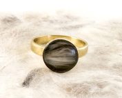 Ring met plukje haar - verguld 925 zilver - ring met vacht goud - herinnering huisdier - ring met vacht huisdier