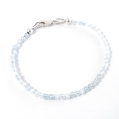 Armbandje aquamarijn edelsteen kralen - 925 zilver armband edelsteen kraaltjes