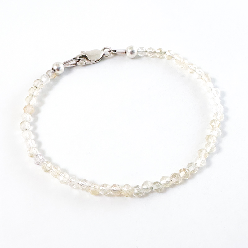 Armbandje citrien edelsteen kralen - 925 zilver edelsteen armband