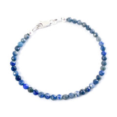 Armbandje lapis lazuli edelsteen kralen - 925 zilver - armband edelsteen lapis lazuli