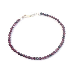 Armbandje met granaat edelsteen kralen 925 zilver - edelsteen kralen armband