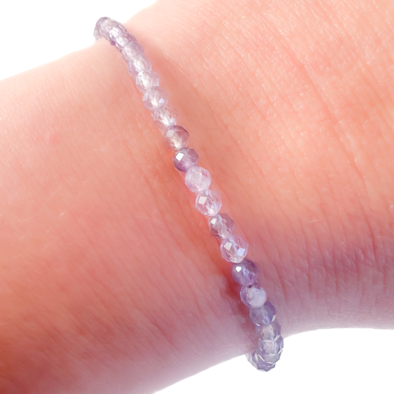 amethist armbandje 925 zilver - amethist edelsteen kralen armband