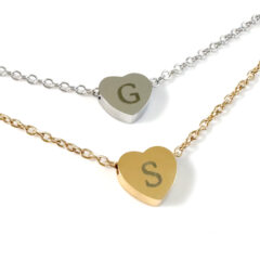 Ketting hartje met letter gepersonaliseerd - kettinkje liefde - initial heart kettingen